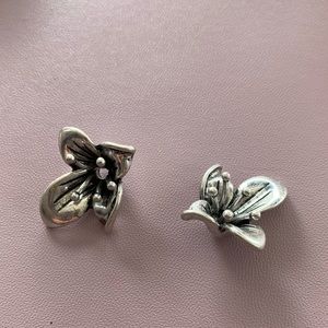 Flower earring attachment to hoops